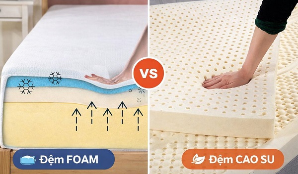 So sánh đệm foam và đệm cao su